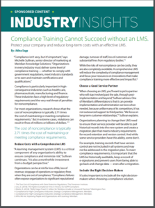 Compliance training cannot succeed without an LMS