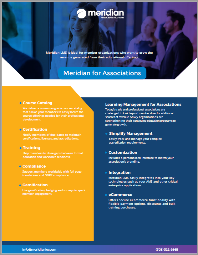 Learning Management for Associations - Meridian Knowledge Solutions