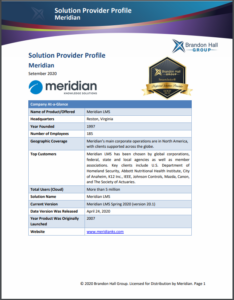 Meridian LMS Provider Profile -Brandon Hall Group