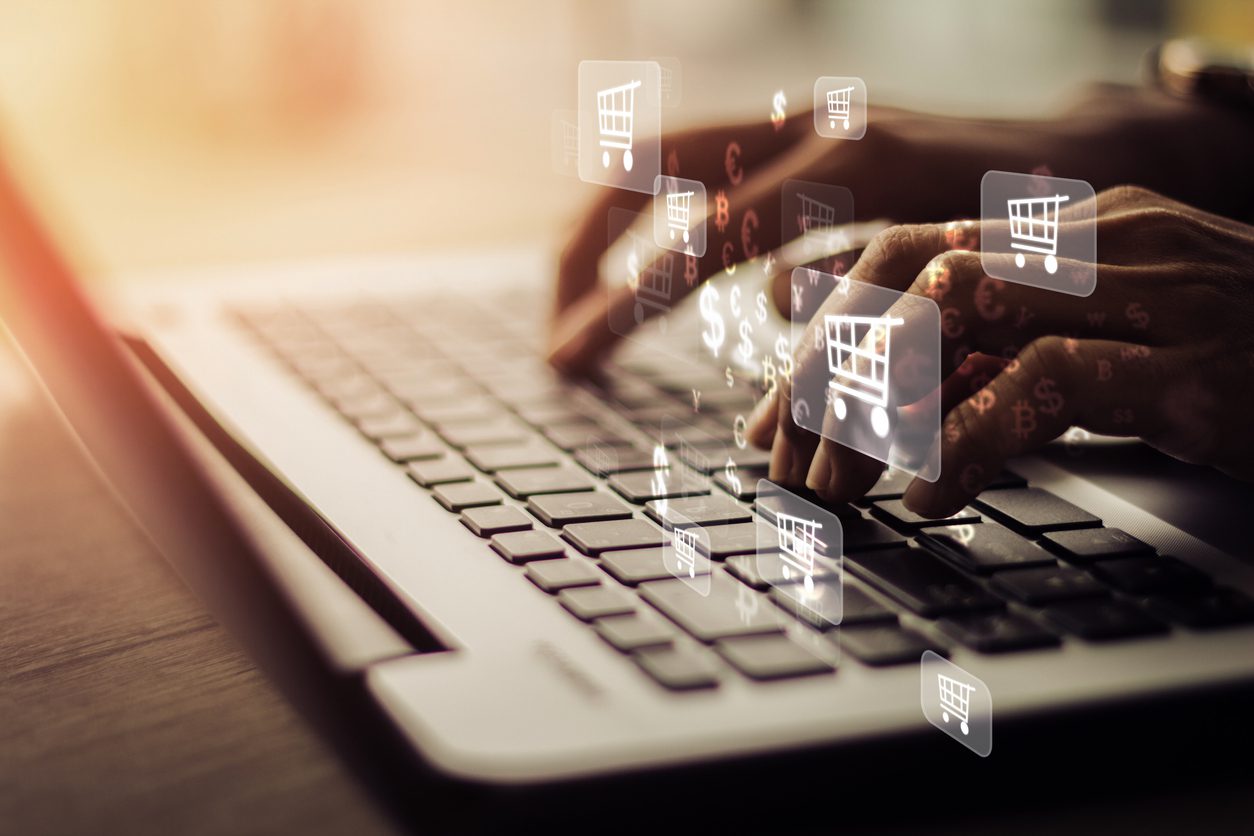 Businesswoman laptop using , online shopping