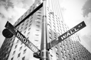 Financial Services Wallstreet corner signs