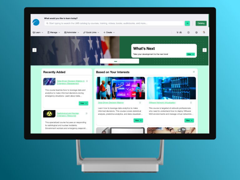 Meridian LMS Theme Editor Green Example Desktop