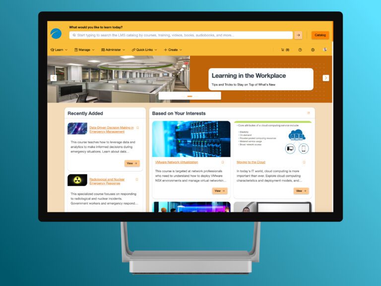 Meridian LMS Theme Editor example desktop