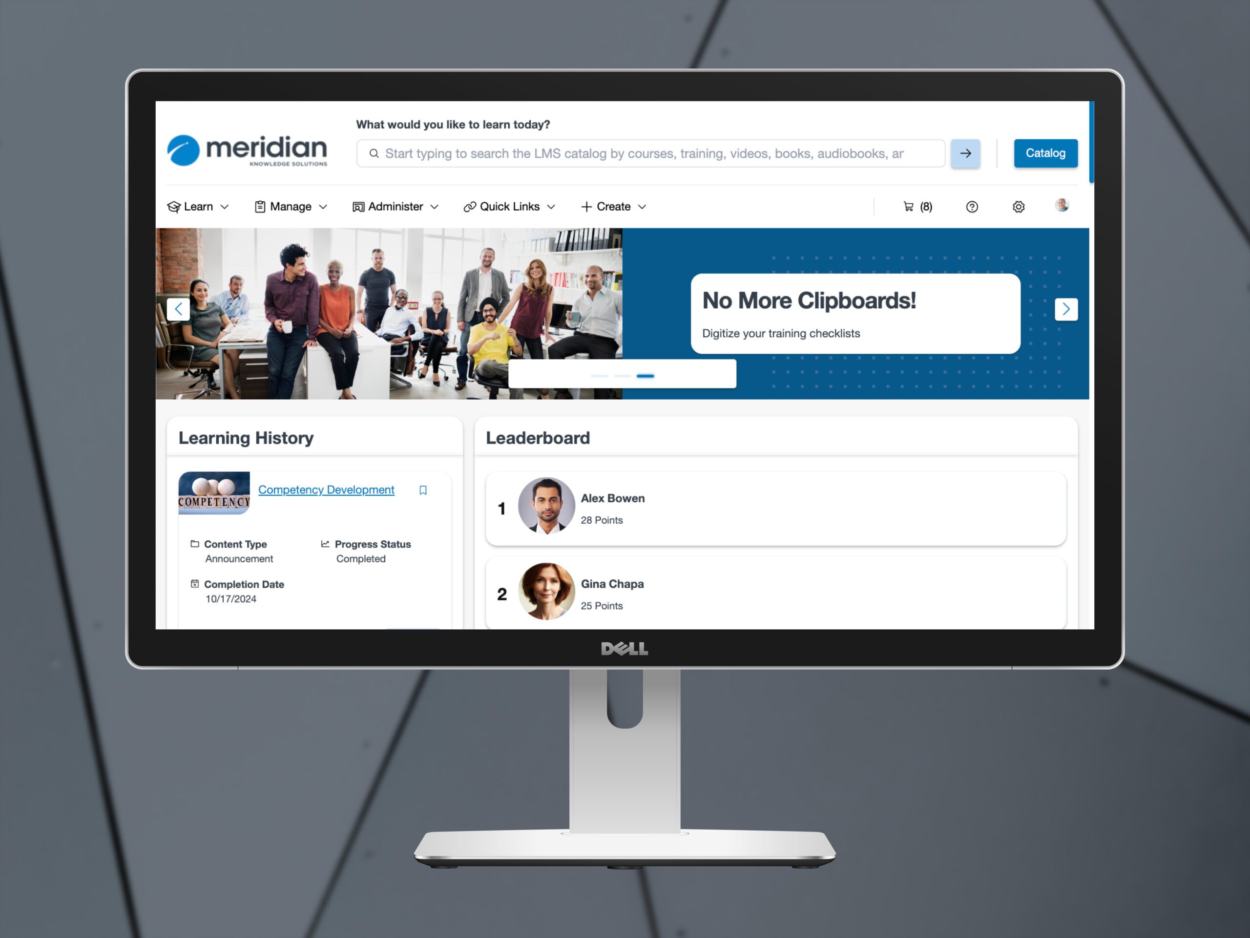 Meridian LMS desktop