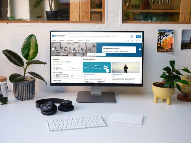 Meridian LMS homepage display on desktop