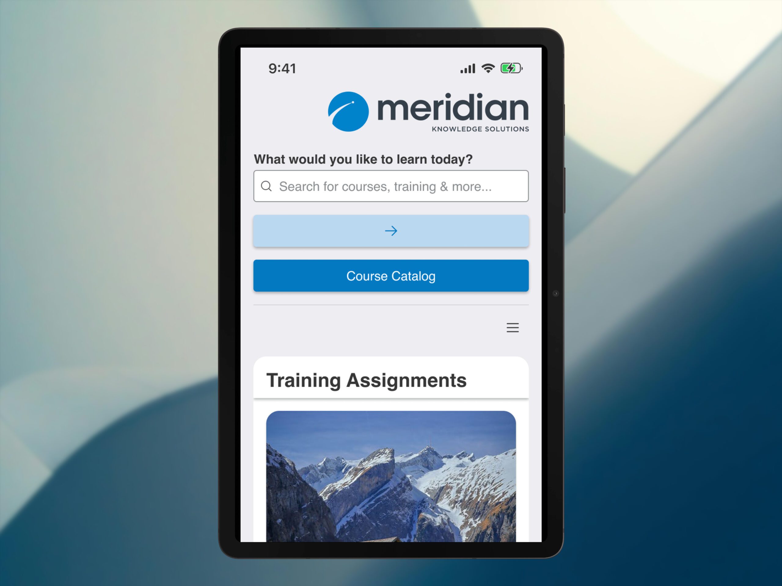 Meridian LMS tablet View