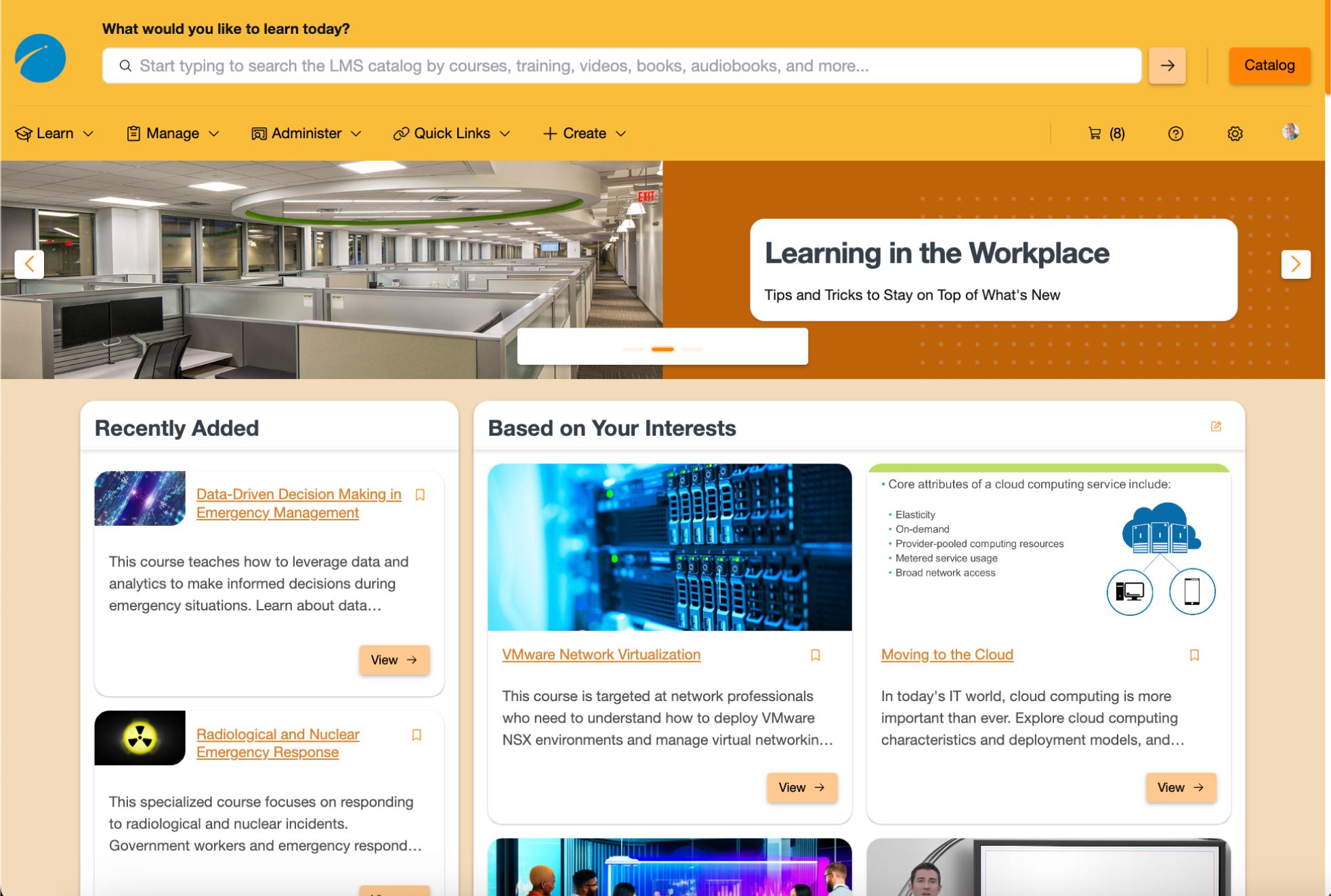 Meridian LMS theme editor branded example