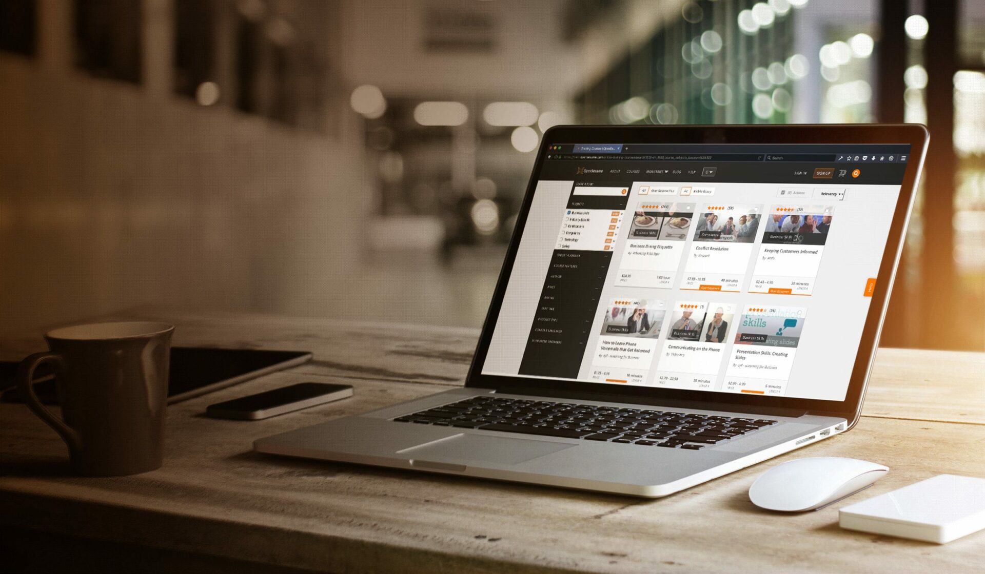 Opensesame content on a laptop