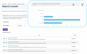 Meridian LMS Reports Console with Inset Image