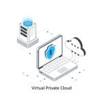Virtual Private Cloud isometric stock illustration. EPS File stock illustration