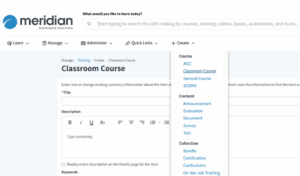 Meridian LMS Course-Authoring-Classroom-Course